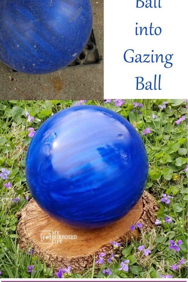 Glass Gazing Ball Violet Blue Inch