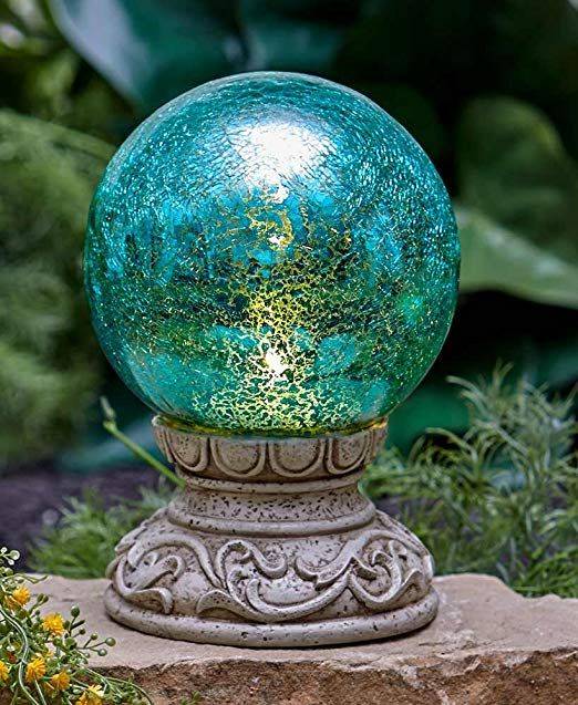 H Solar Lighted Glass Gazing Ball