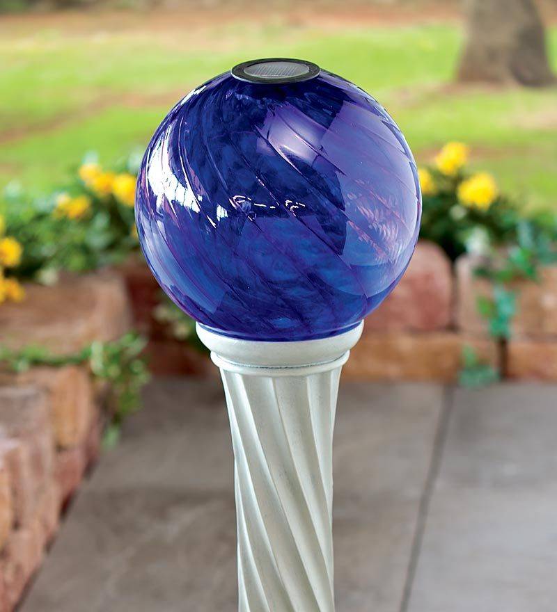 H Solar Lighted Glass Gazing Ball