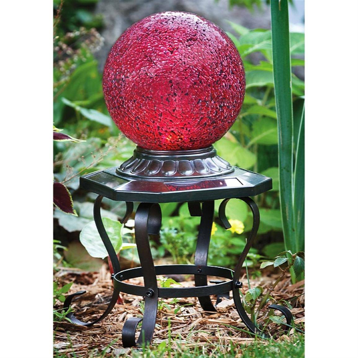 Solar Iridescent Crackle Glass Garden