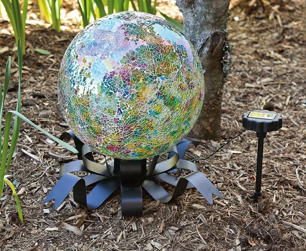 Sunnydaze Blue Mirrored Surface Glass Outdoor Garden Gazing Ball Globe
