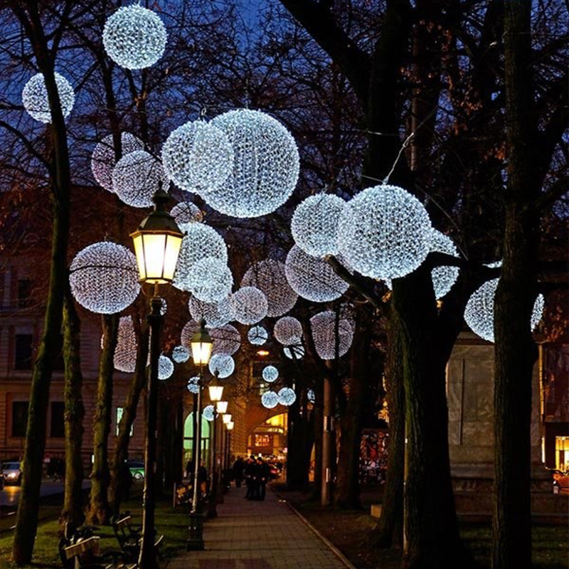 Multi Lighted Hanging Starlight Sphere Outdoor Christmas Decoration