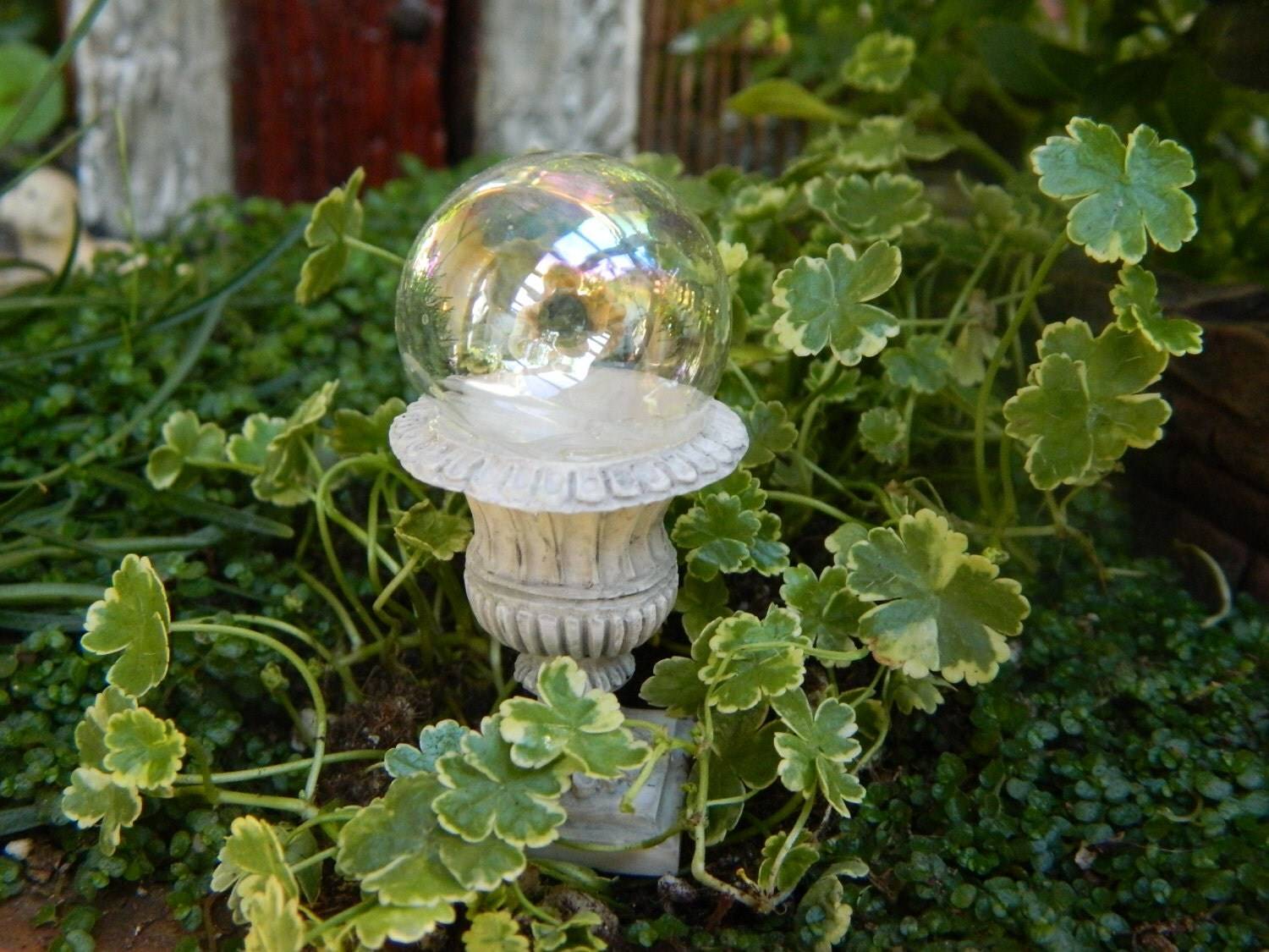 Fairy Garden Gazing Ball Miniature Crackle Cobalt Blue
