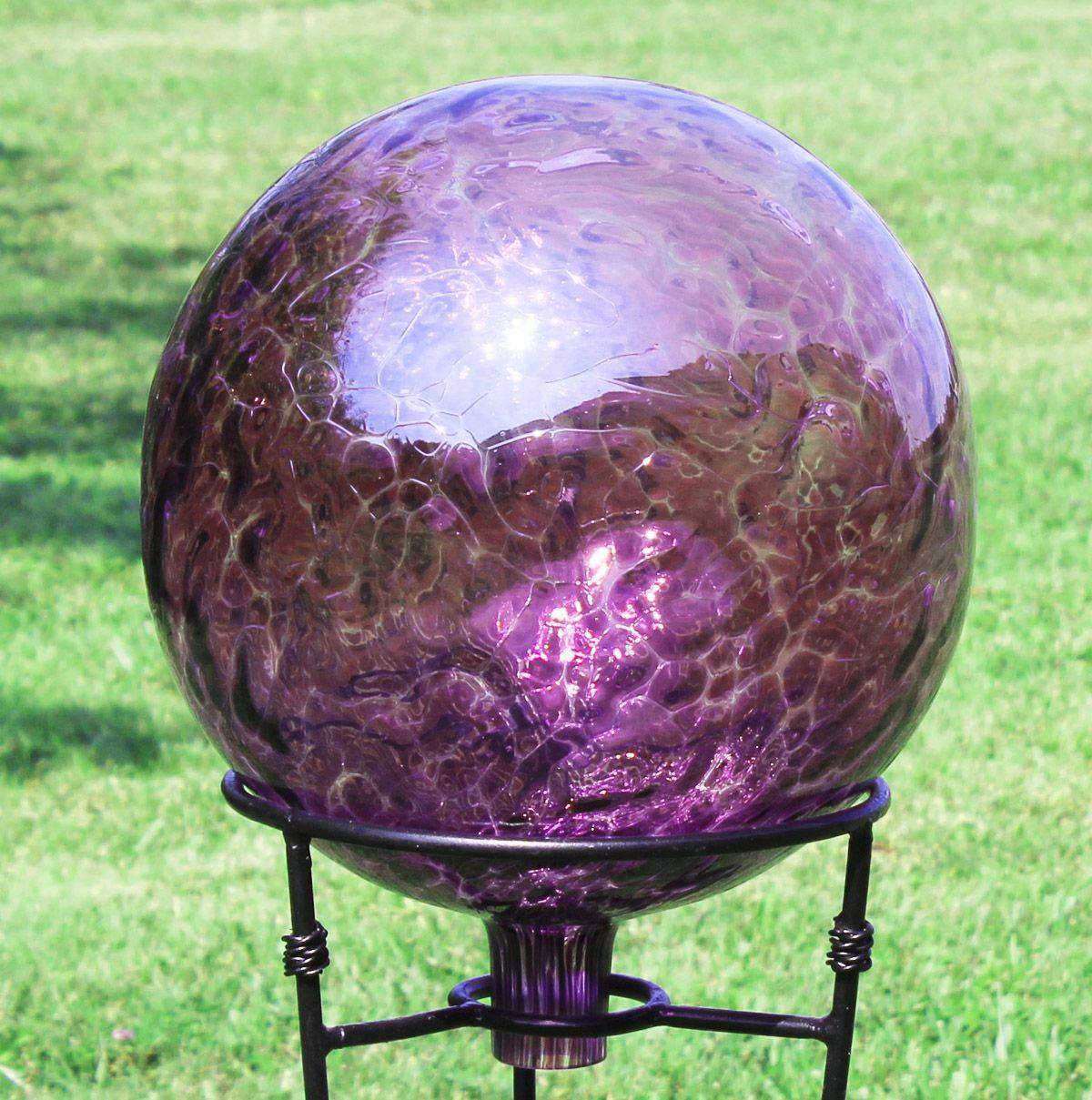 Plum Purple Glass Outdoor Patio Garden Gazing Ball Walmartcom