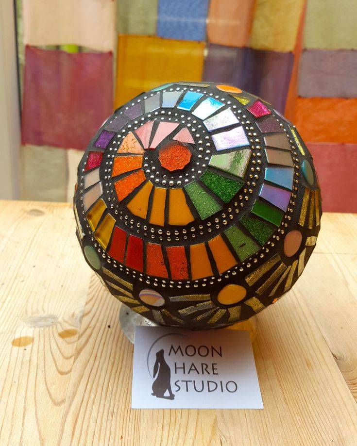 Tall Multi Color Mosaic Gazing Globe