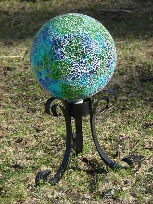 Sunnydaze Mosaic Glass Outdoor Garden Gazing Globe Ball Rainbow