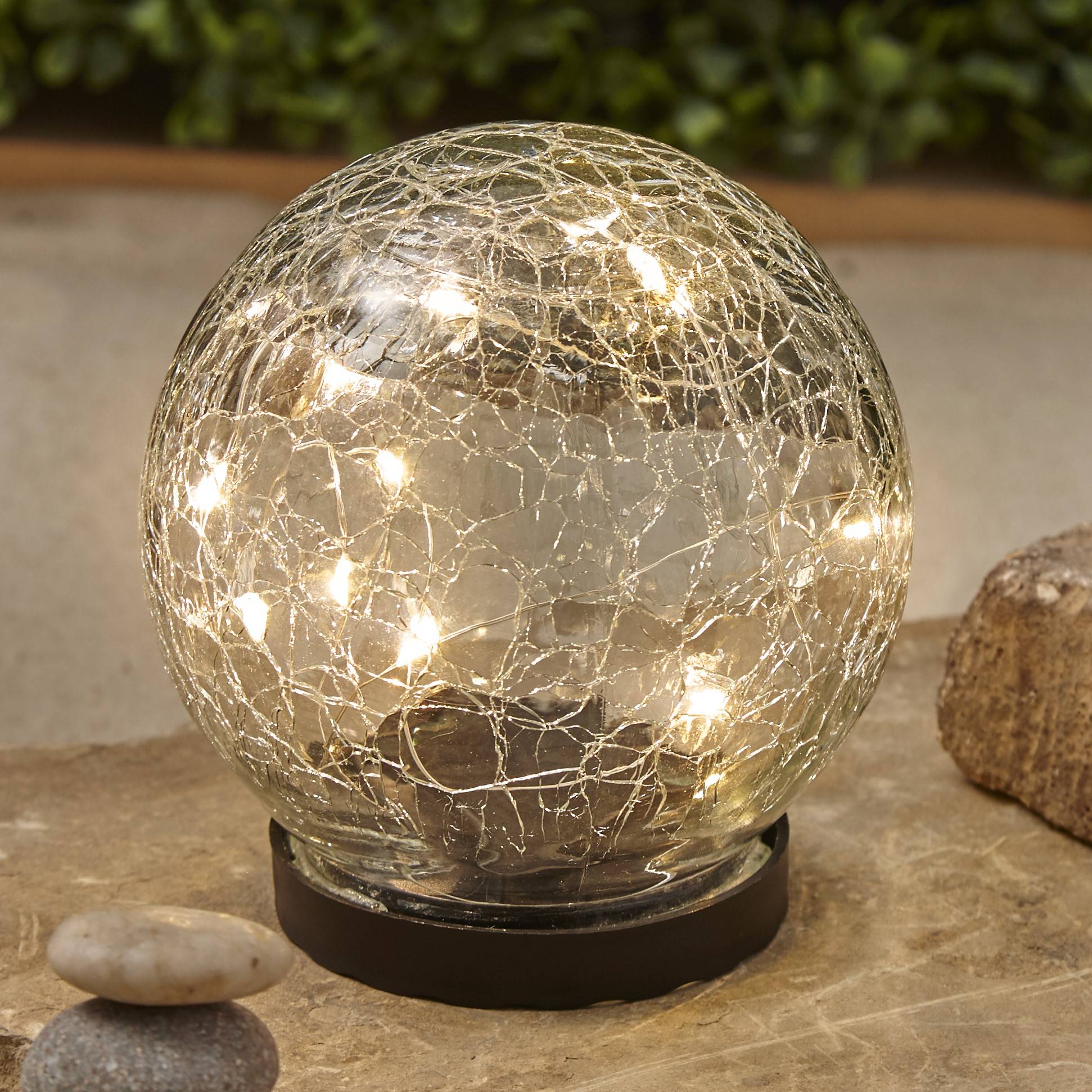 Multicolor Solar Crackle Garden Globe