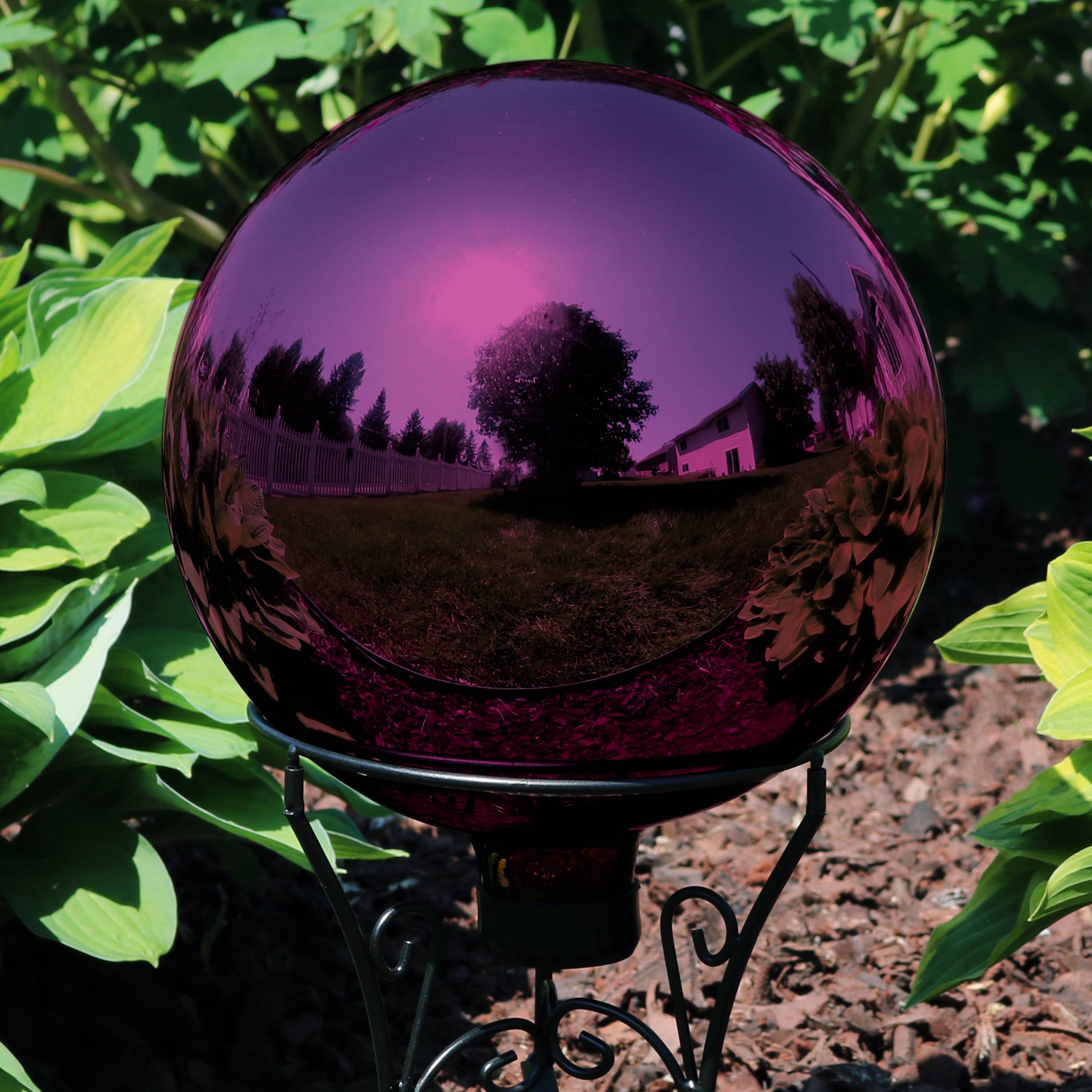 Sunnydaze Blue Mirrored Surface Glass Outdoor Garden Gazing Ball Globe