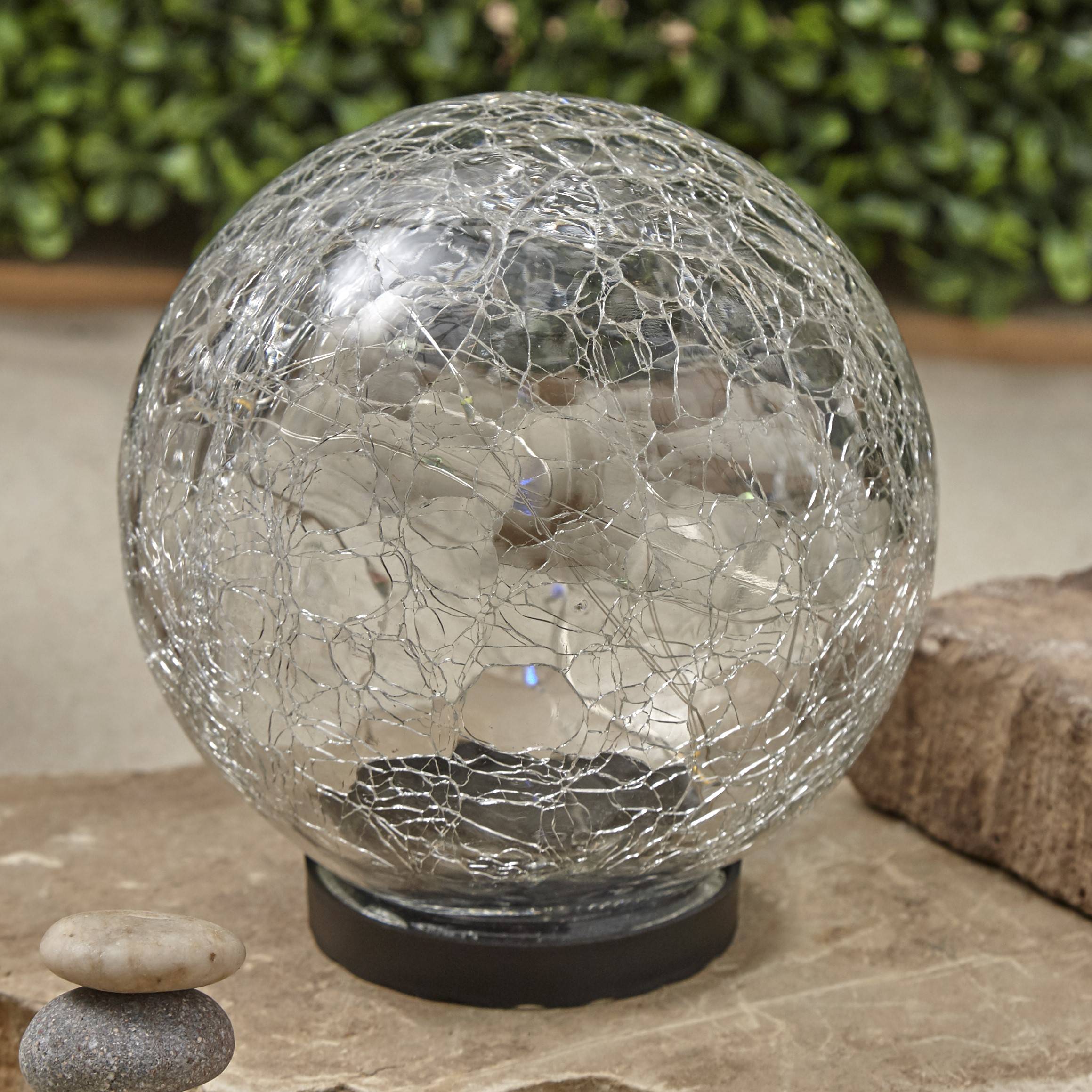 Multicolor Solar Crackle Garden Globe