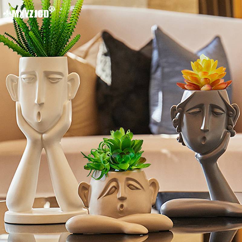 Face Pot Planter Succulent Potcacti Pot Handbuilt Stoneware Pot