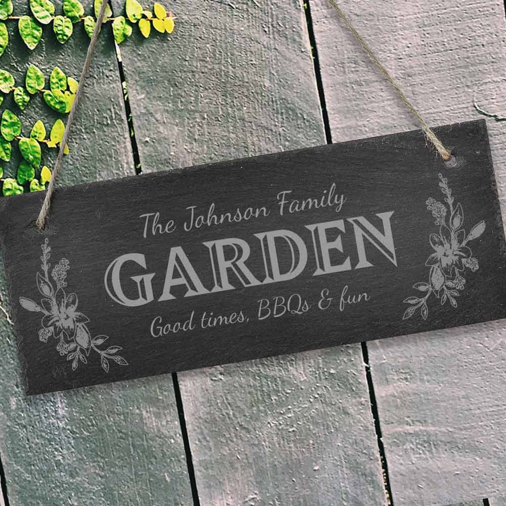 Hand Painted Garden Slate Sign Etsy Slate Signs