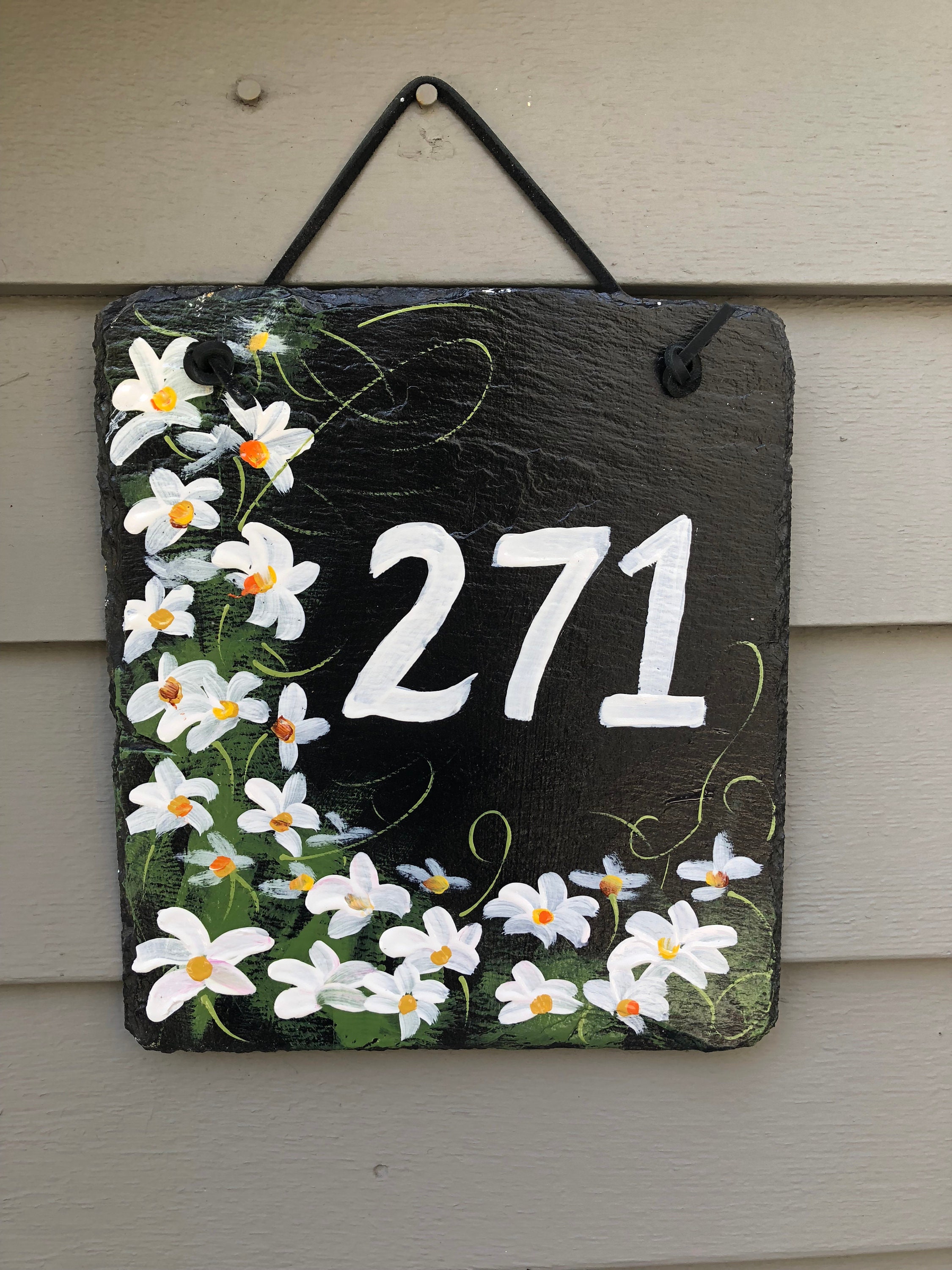 Hand Painted Slate Welcome Sign