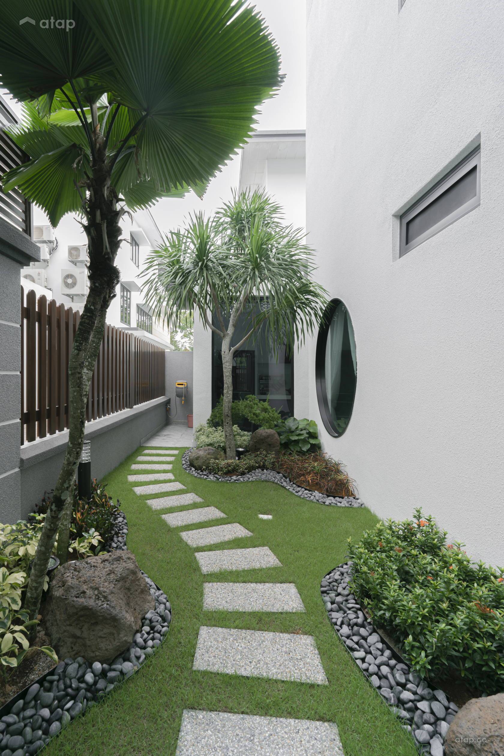 Contemporary Modern Garden Semidetached Design Ideas