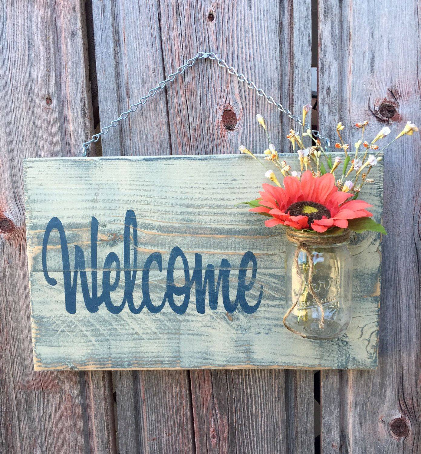 Rustic Outdoor Welcome Sign
