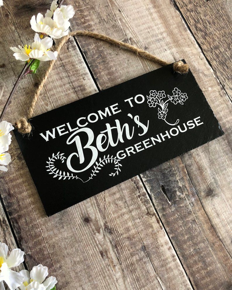 Personalised Garden Hanging Slate Sign