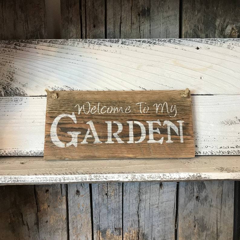 Hand Painted Slate Welcome Sign