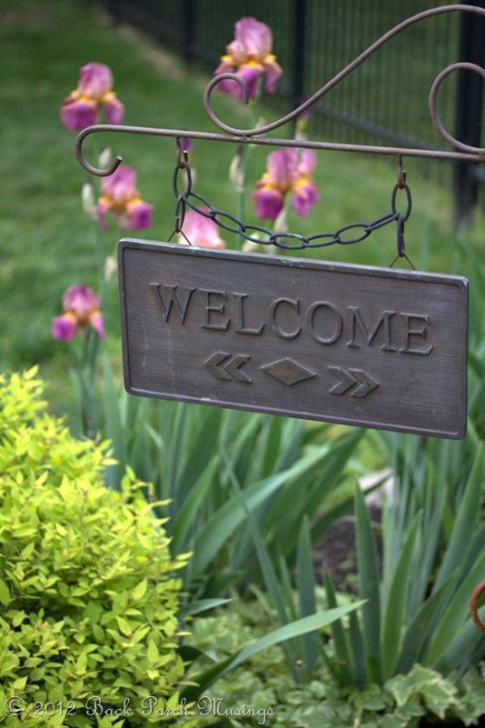 Hand Painted Slate Welcome Sign