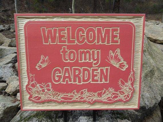 Hand Painted Slate Welcome Sign