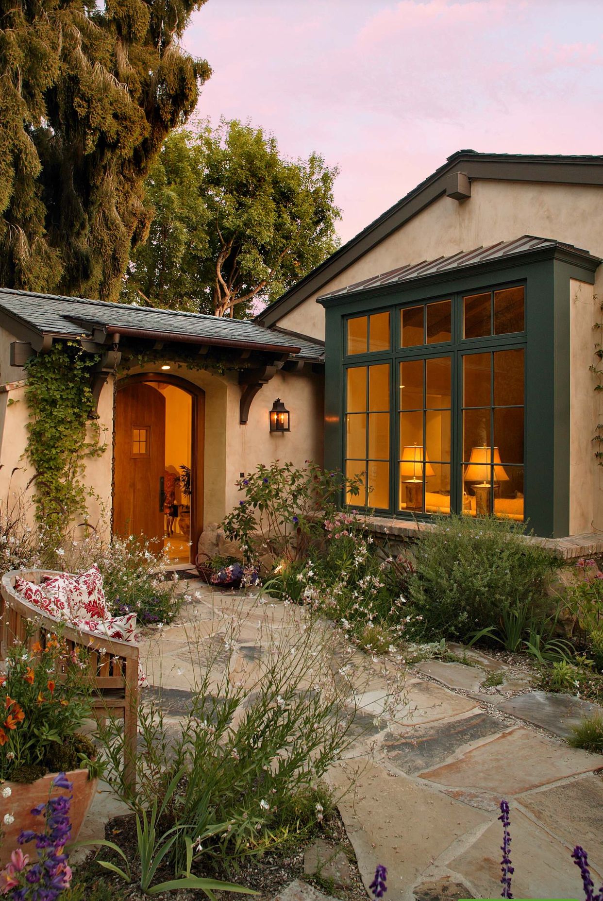 Terrace Spanish Style Patio Backyard Design Hardscaping Pond Concrete