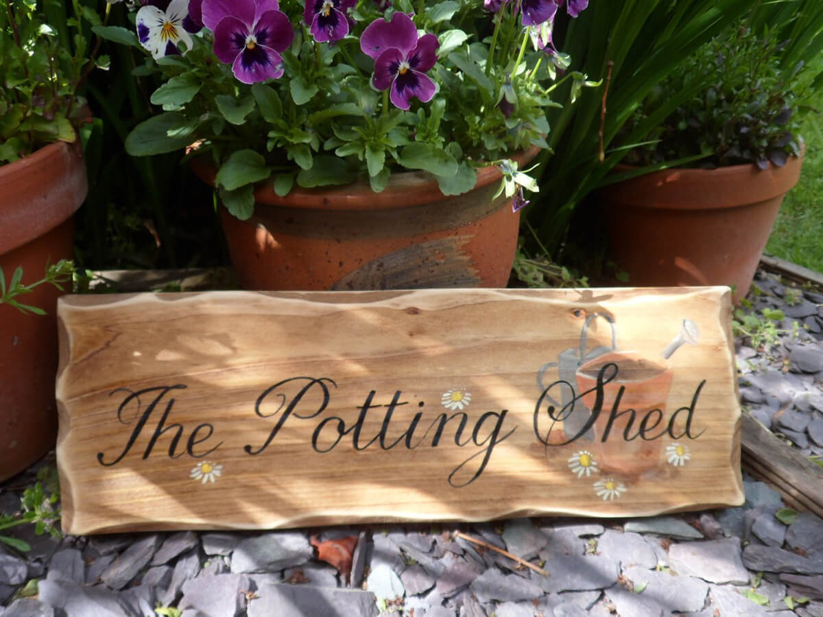Personalised Rustic Style Wood Garden Sign