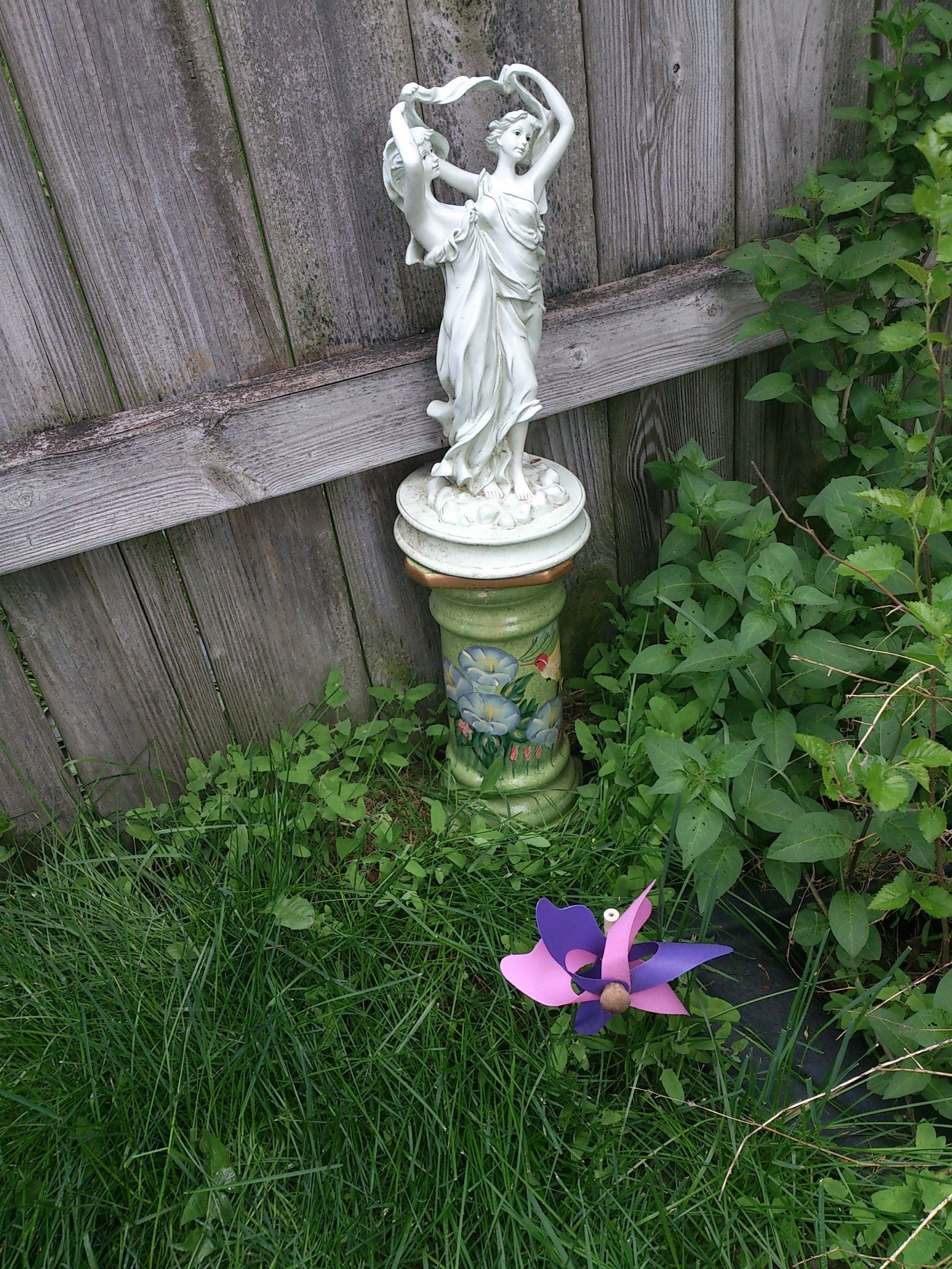 Large Reclaimed Stone Water Bearer Lady Garden Statue