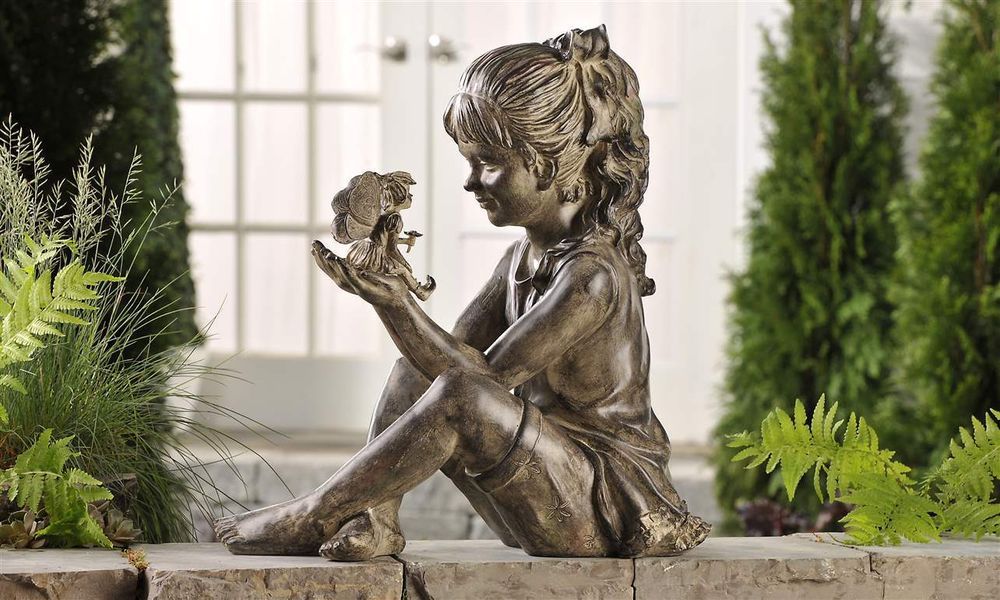 Omg Pretty French Girl Lady Bust Vintage Cement Garden Statue Large