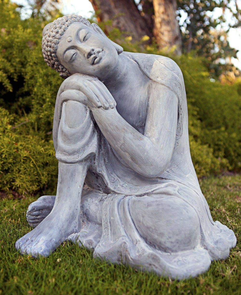 Asian Buddha Garden Statues Stock Photo