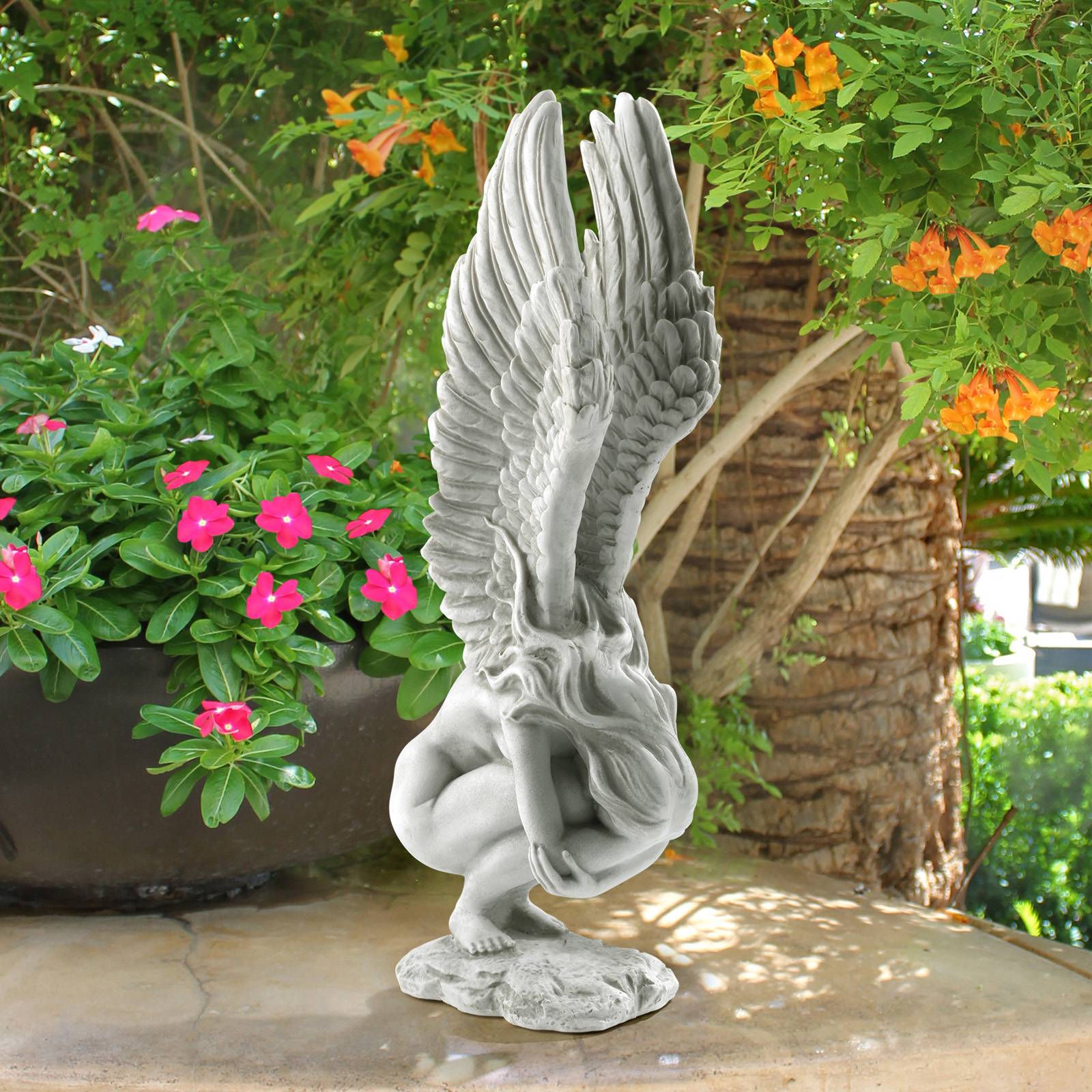Campania International Autumn Angel Cast Stone Garden Statue Stone