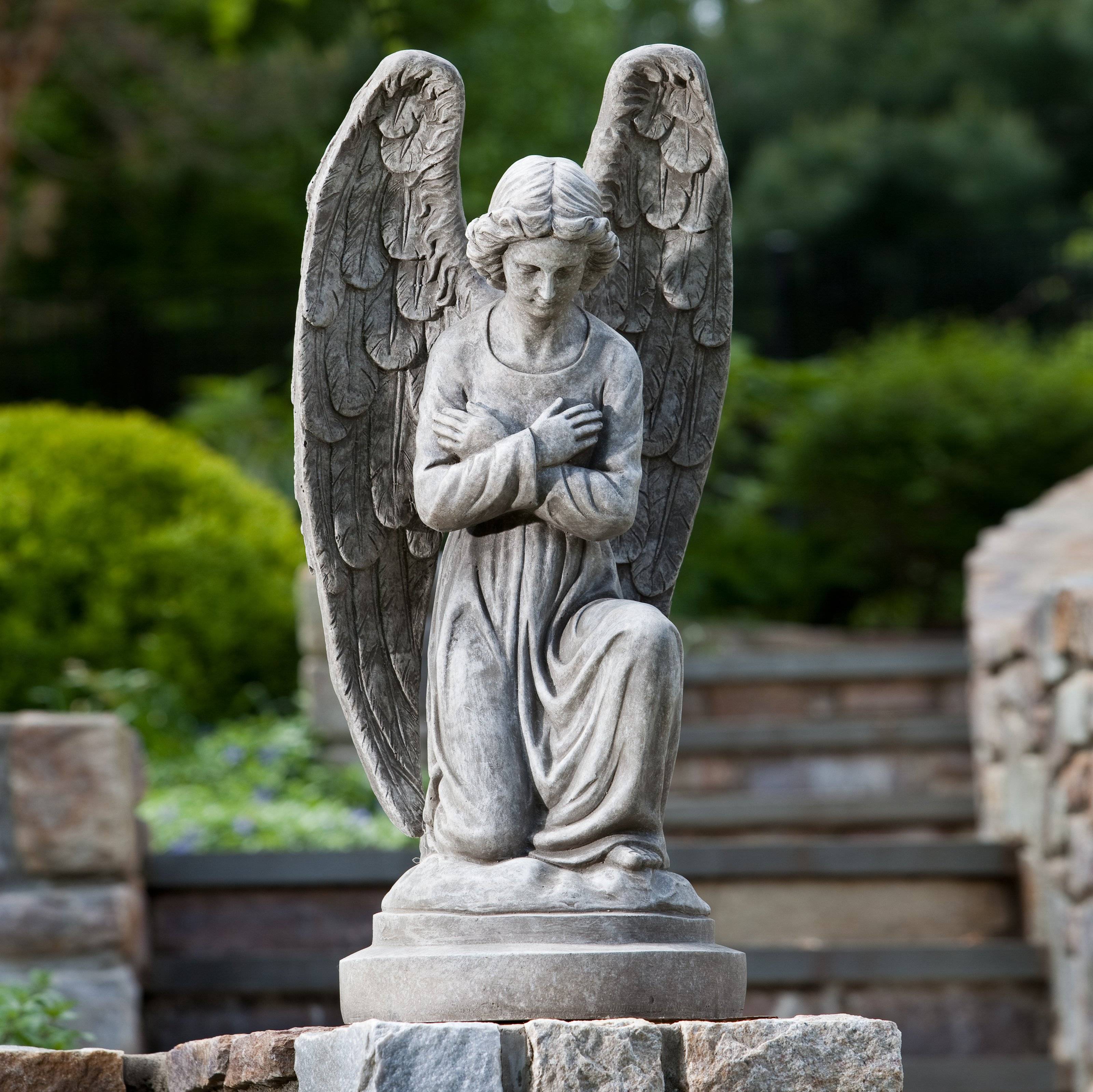 Solarpowered Halo Ceramic Outdoor Figurine
