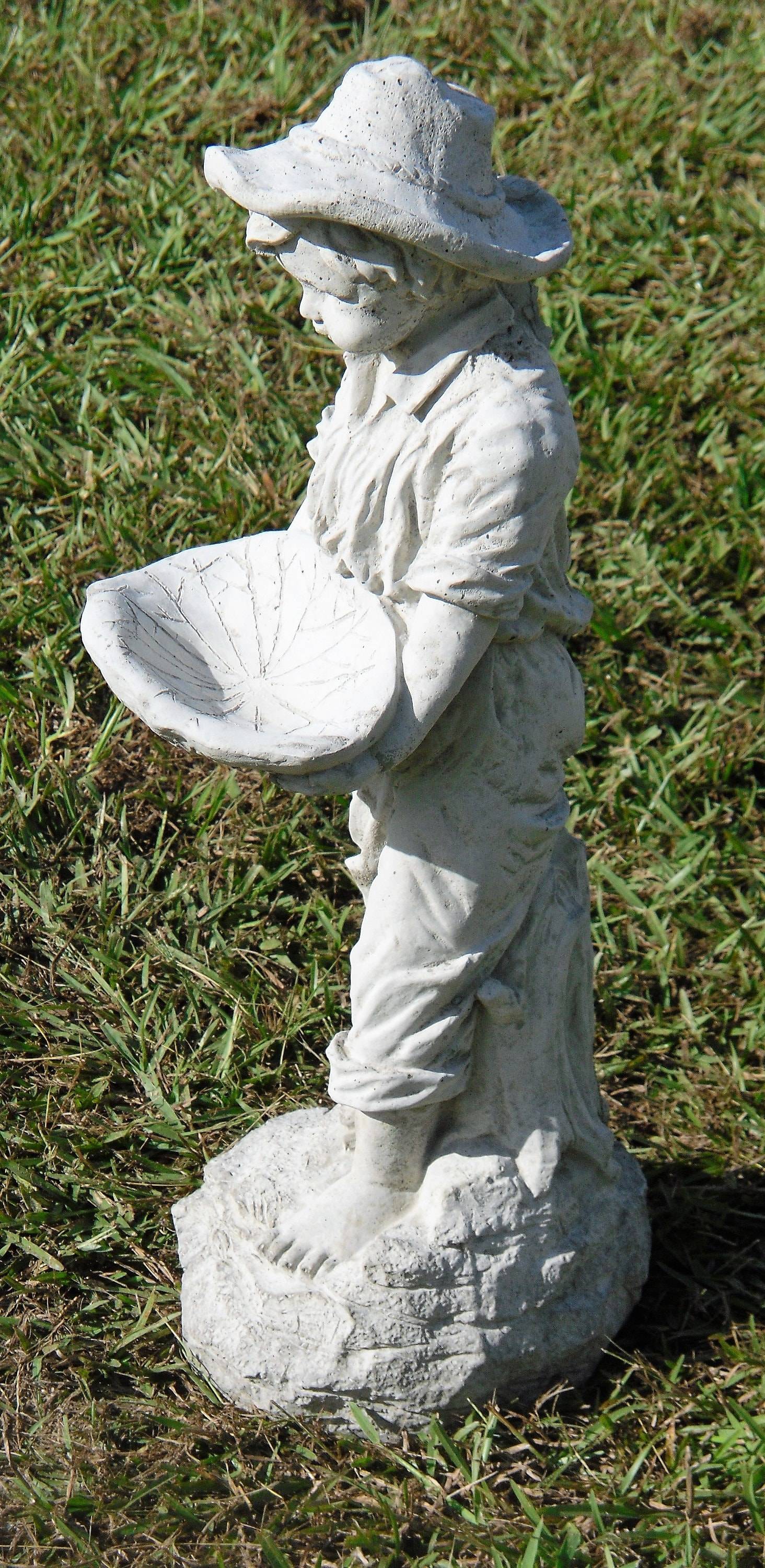 Solid Concrete Angel Garden Statue Memorial Antique Style