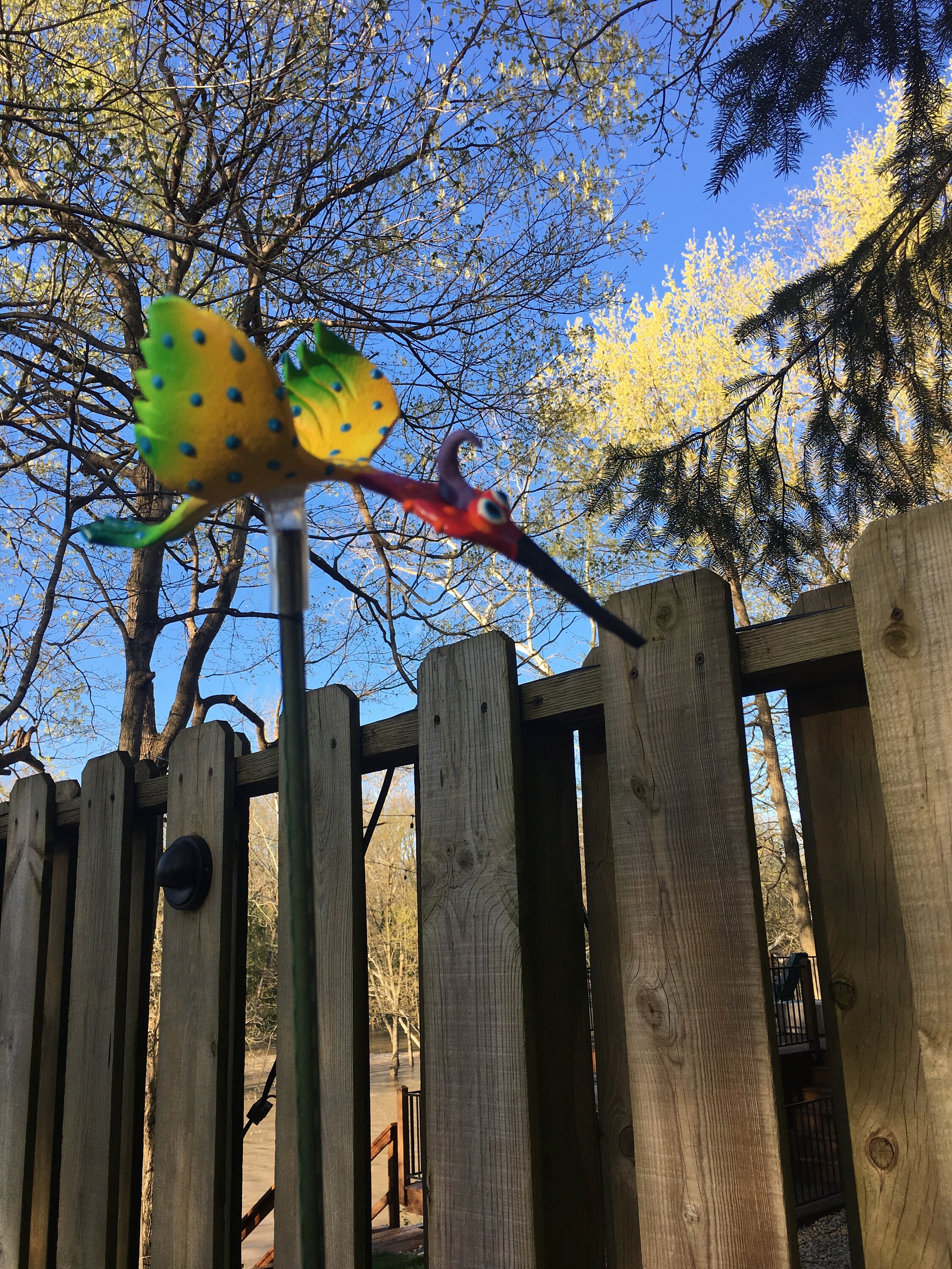 Ceramic Bird Hanging Figurine Statue Rustic Garden Indoor Outdoor