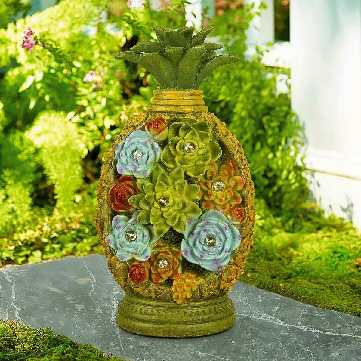 Gigalumi Owl Garden Statues Solar Lights Resin Plants