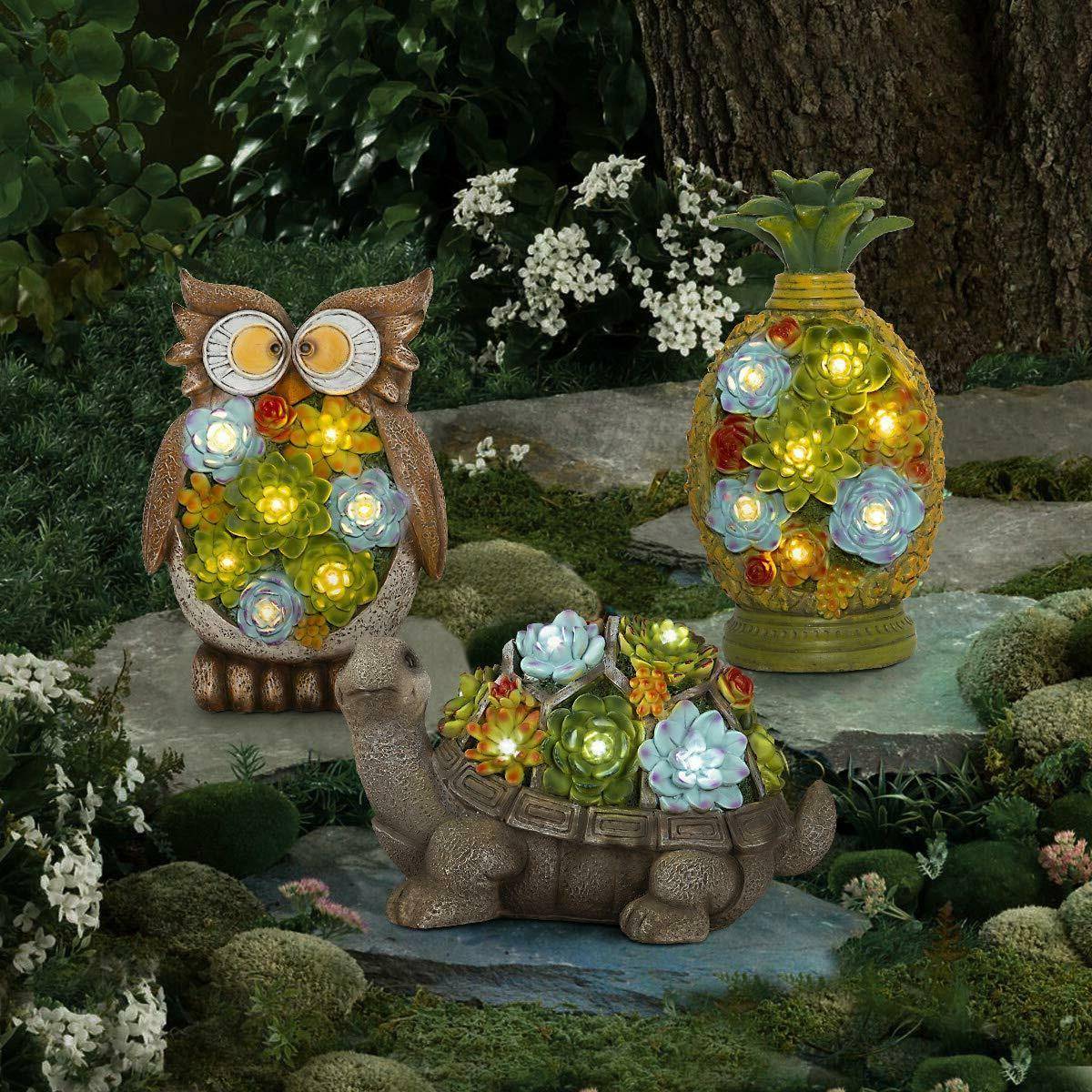 Solar Lighted Daydreaming Animal Sculpture Fresh Garden Decor