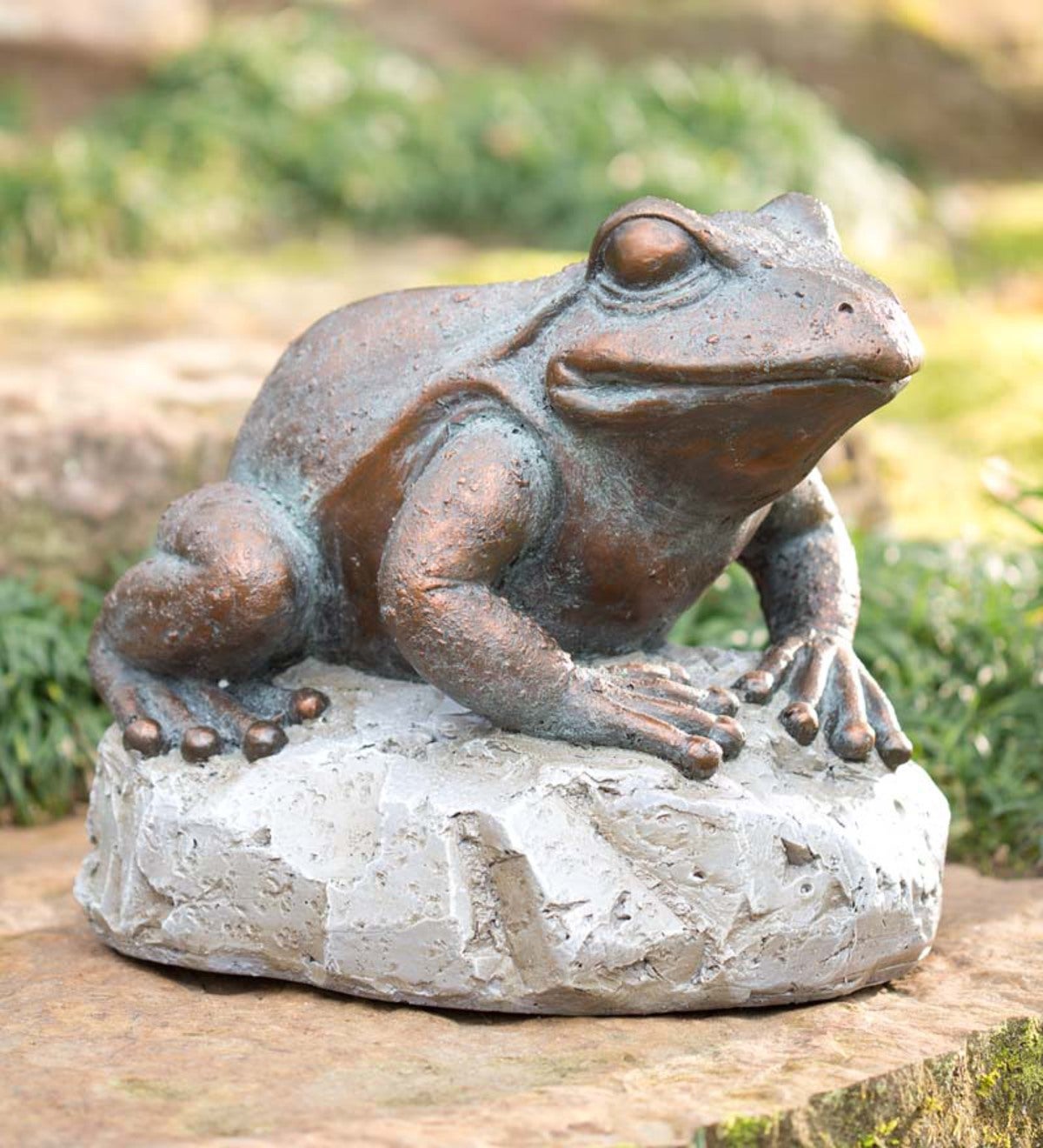 Campania International Woodland Frog Cast Stone Garden Statue