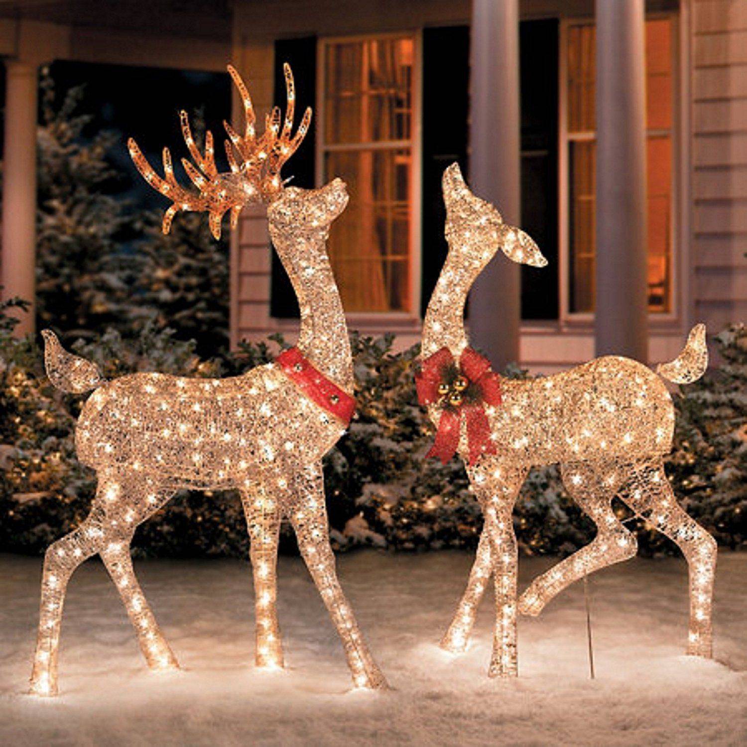 Grapevine Standing Deer Outdoor Christmas Decor