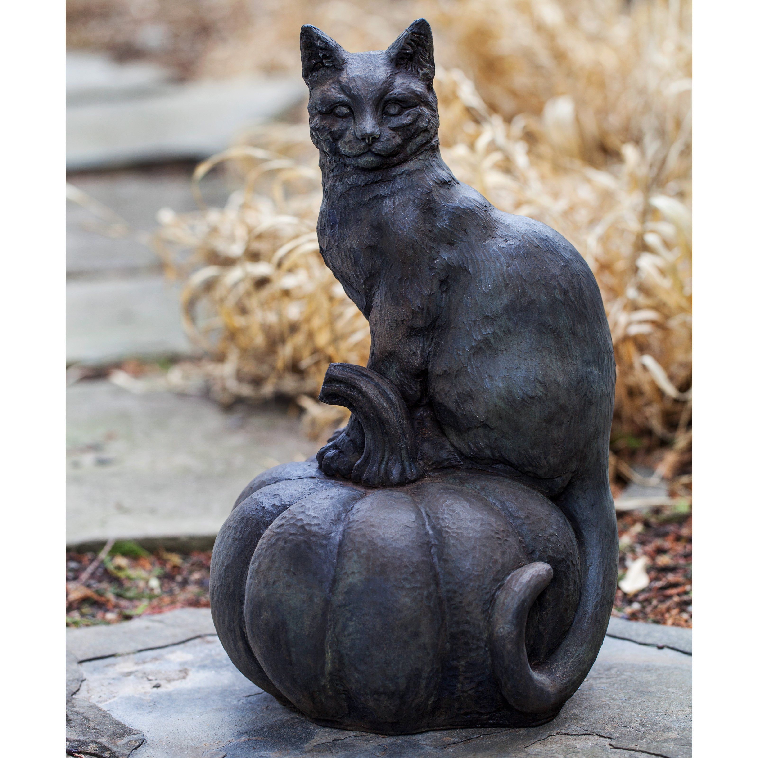 New Stone Look Kitty Cat Garden Statue Sculpture Yard Outdoor Decor