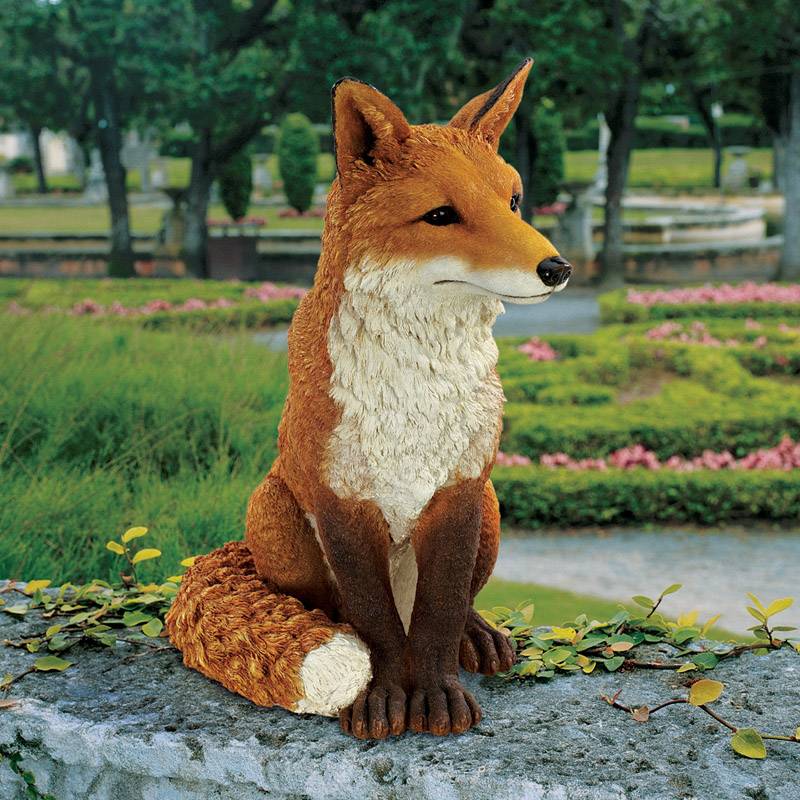 The Observant Sitting Fox Cast Bronze Garden Statuebronze