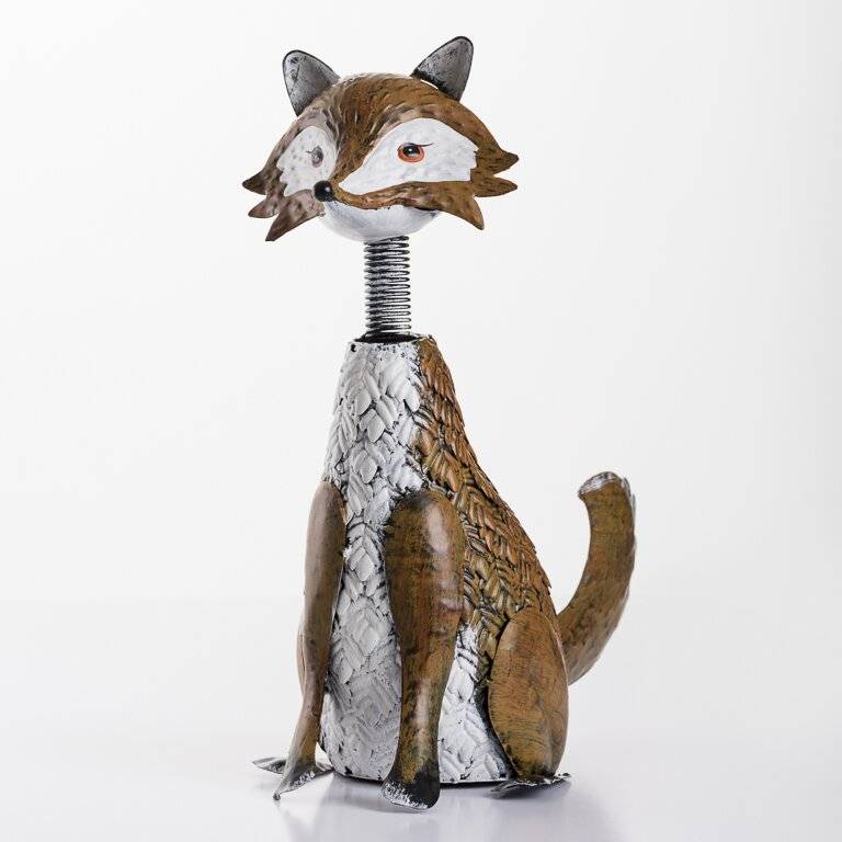 This Fall Leaves Metal Fox Statue