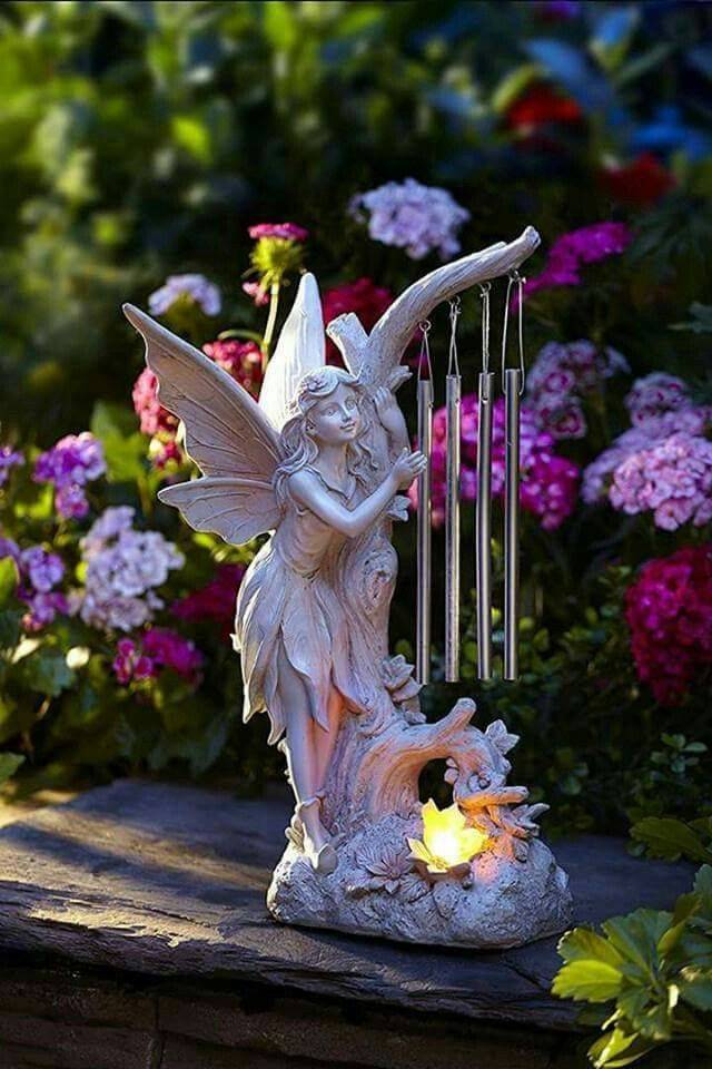 Solar Flower Angel Garden Accent Solar Flower