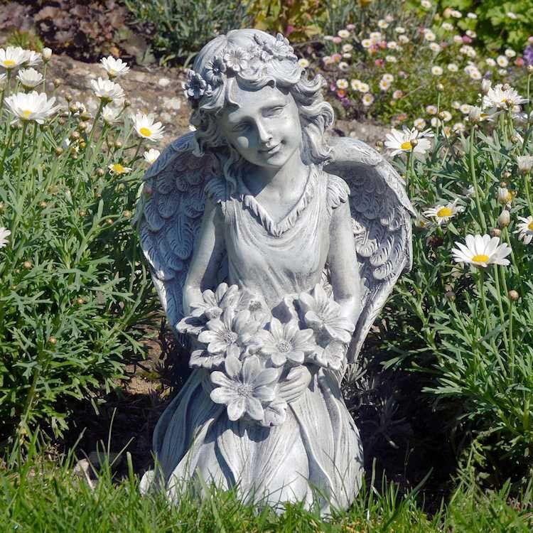 Solar Statues Hummingbird Angel Flower Garden