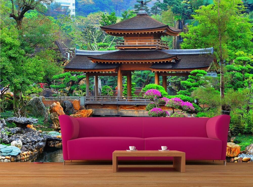Chinese Zen Garden Giant Photo Wallpaper Wall Mural