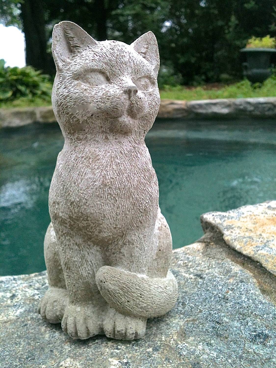 Cat Aluminum Bronze Lawn Porch Yard Home Garden Outdoor Sculpture