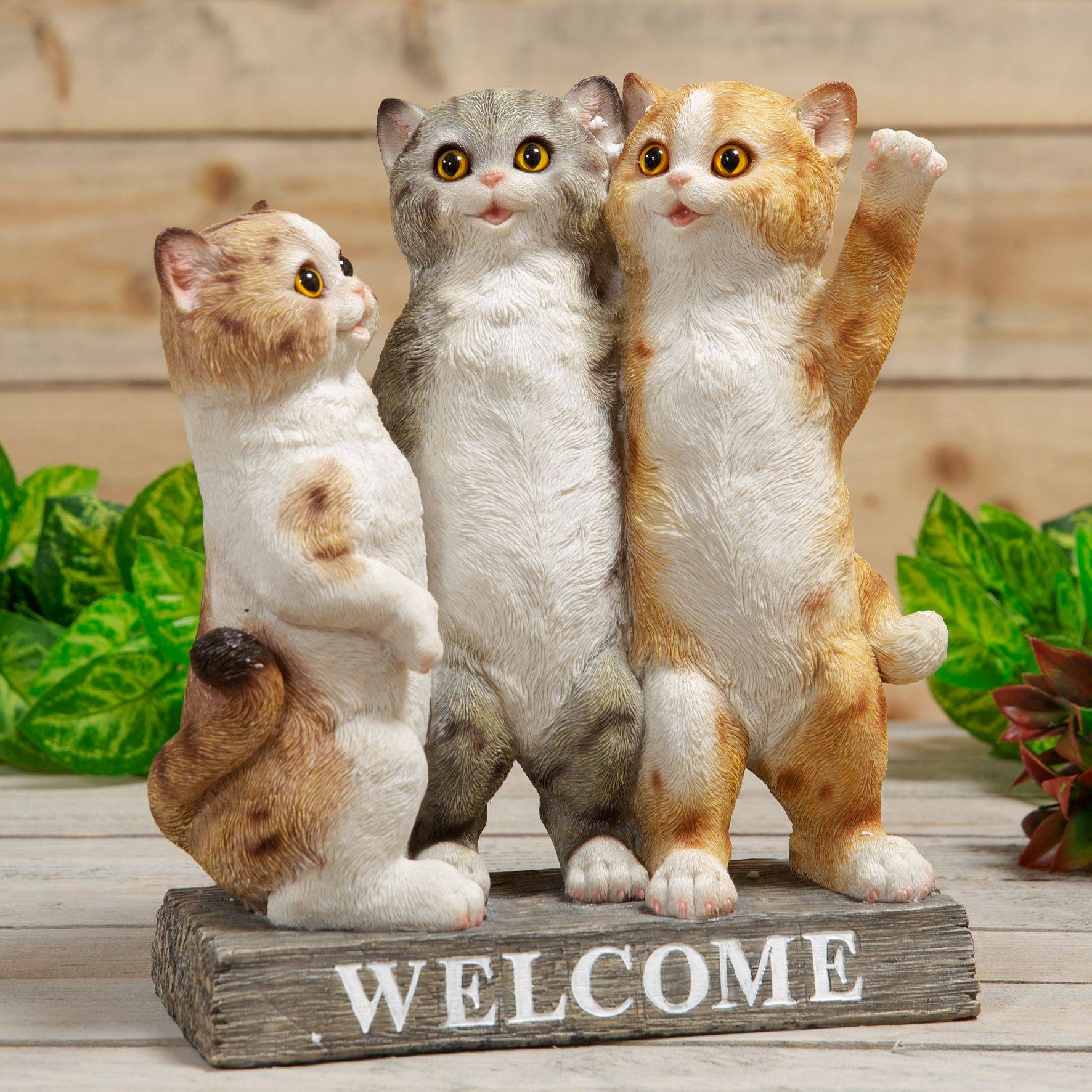 Hotbest Garden Statue Cat Figurine Metal Cat
