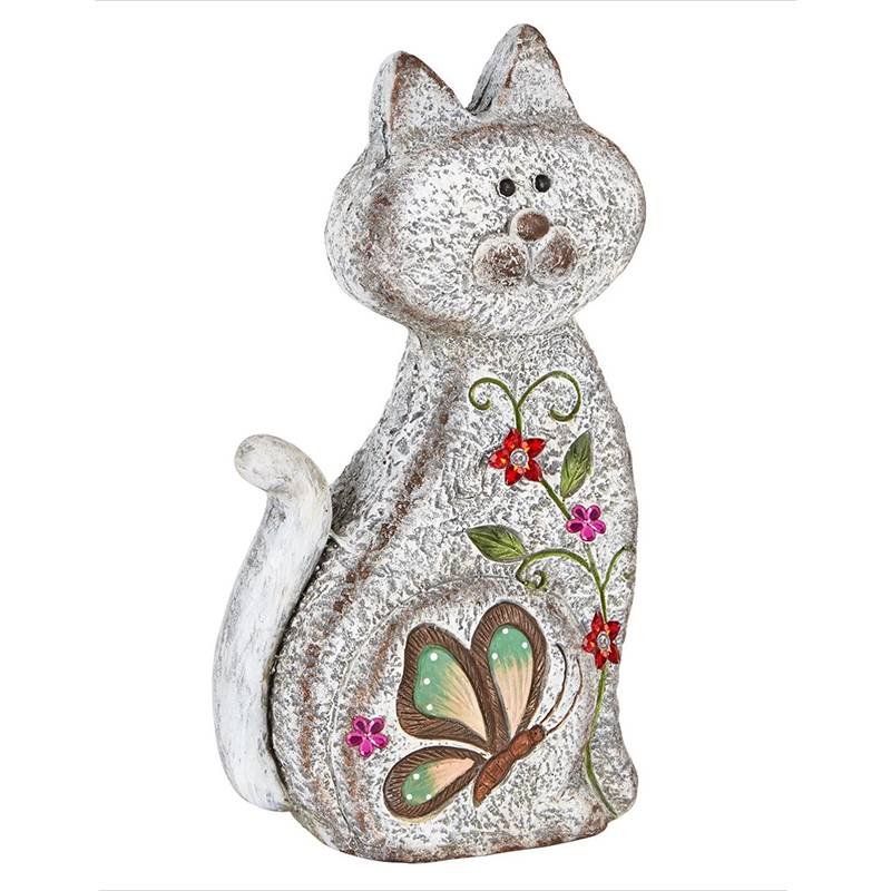 Cat Garden Ornament Stone Effect