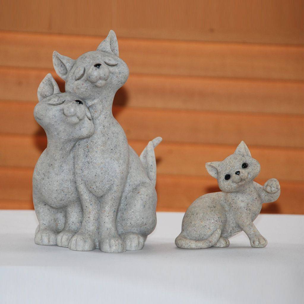 Vintage Yoga Cat Statue Meditation Figurine Modern Animal Home