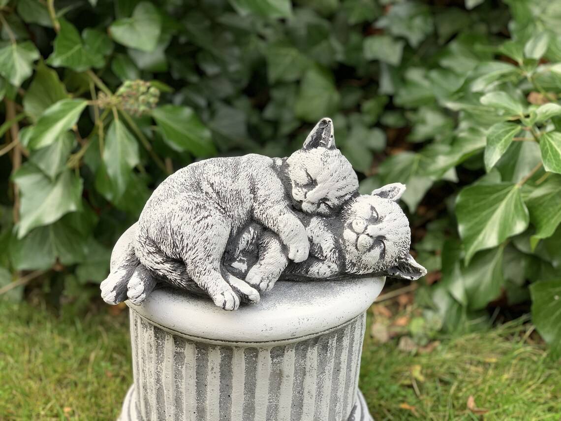 Next Sleeping Cat Sculpture Silver