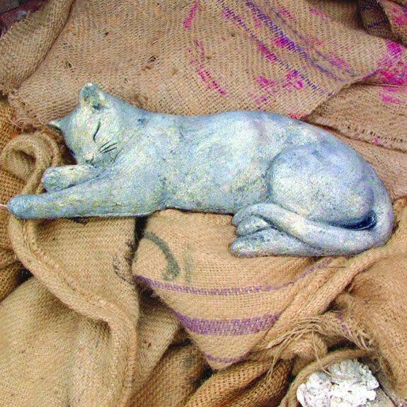 Original Curled Maxim Sleeping Cat Sculpture Cat Statue
