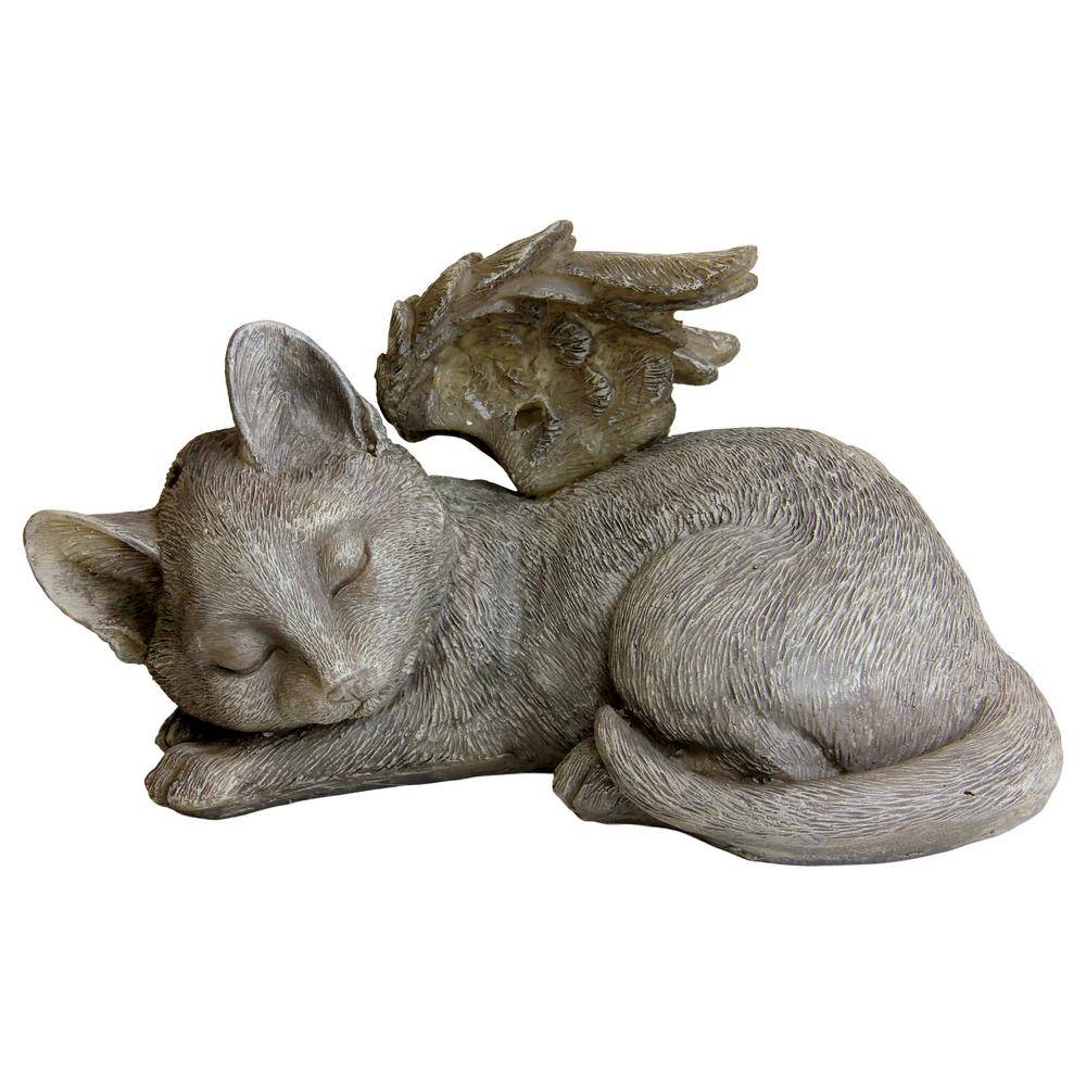 Catfigurine Kitten Sculpture Statue Painted Cement