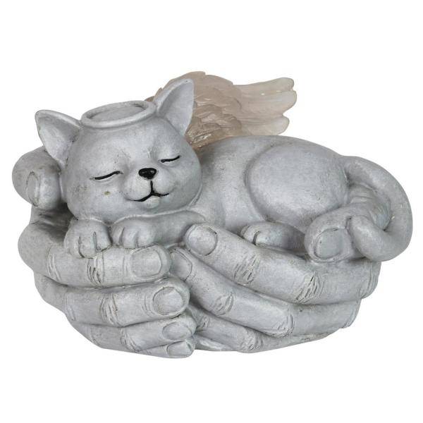 Exhart Solar Sleeping Cat Angel