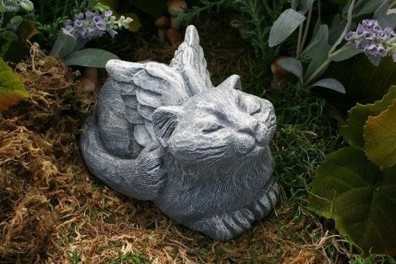 Pure Garden Cat Memorial Angel Garden Statuaries